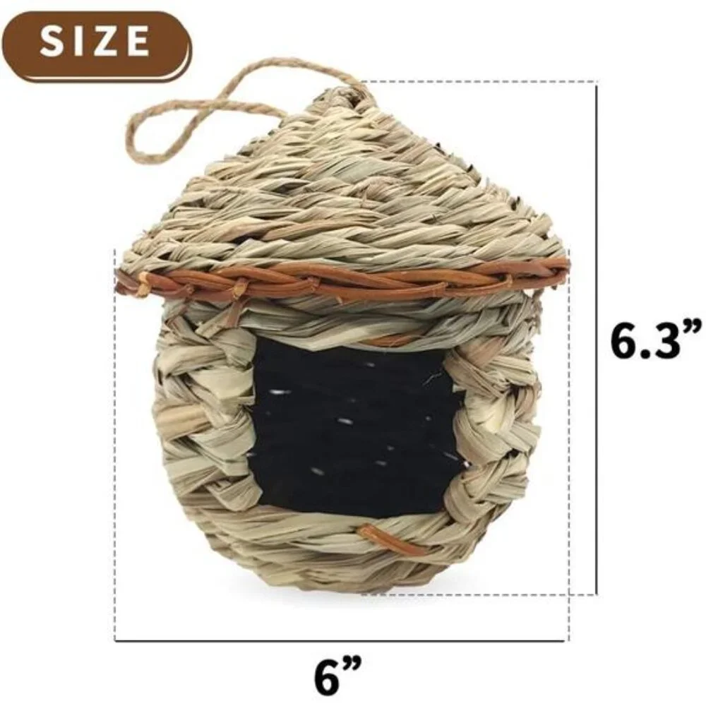 Gute Hummingbird House, Grass Hand Woven Birdhouses for Outdoors Hanging